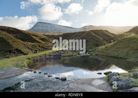 river in the mountains (llyn y fan fach, the path, brecon beacons national park) Stock Photo