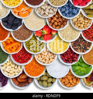 Fruits and vegetables food background spices ingredients berries square copyspace copy space from above fruit Stock Photo