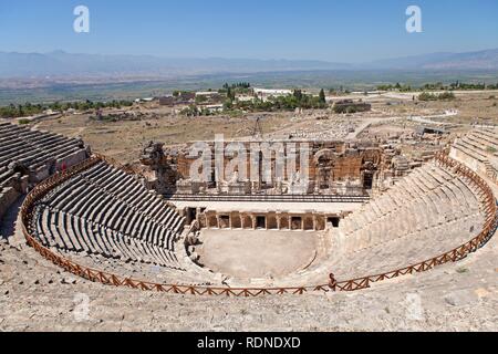 Amphitheatre, Hierapolis in Denizli, UNESCO World Heritage Site, Turkish Aegean, Turkey, Asia Stock Photo