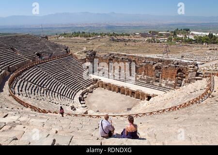 Amphitheatre, Hierapolis in Denizli, UNESCO World Heritage Site, Turkish Aegean, Turkey, Asia Stock Photo