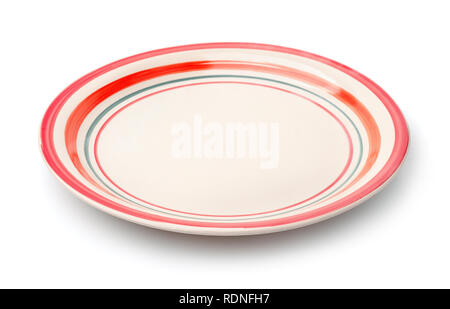 Empty vintage dish isolated on white Stock Photo