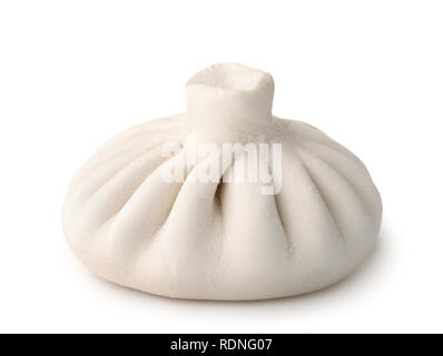 Single uncooked khinkali isolated on white Stock Photo