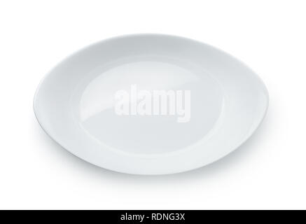 Top view of empty ceramic baking dish isolated on white Stock Photo