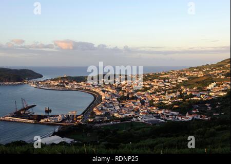 View of Horta on Faial island, Azores, Portugal