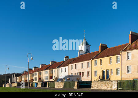 Row of historic terraced houses in West Wemyss in Fife , Scotland UK Stock Photo