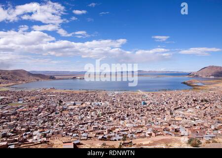 View of the city, Puno, Peru, South America Stock Photo