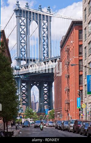 Manhattan Bridge, Brooklyn, New York City, USA Stock Photo