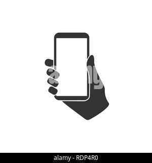 Smartphone in hand icon. vector flat Stock Vector