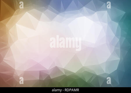 High resolution multi-colored polygon mosaic vector background. Abstract 3D triangular low poly style gradient background. Darker at the edges. Stock Photo