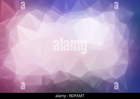 High resolution pink, blue and purple colored polygon mosaic vector background. Abstract 3D triangular low poly style gradient background. Stock Photo