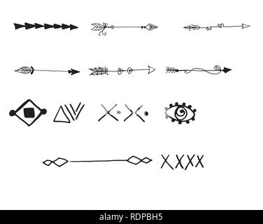 Tribal doodle hand drawn vector Stock Vector