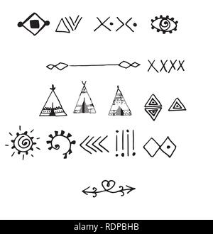Tribal doodle hand drawn vector Stock Vector