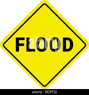 Warning Sign Flood Warning. Flash Flood Watch. Stock Vector