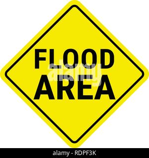 Warning Sign Flood Warning. Flash Flood Watch. Stock Vector
