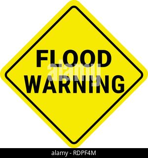 Warning Sign Flood Warning. Flash Flood Watch. Stock Vector