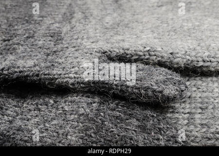 closeup of knitted gray wool texture, full frame Stock Photo