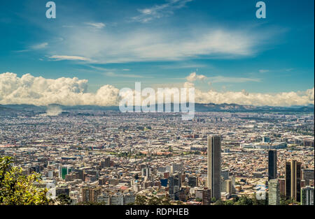 Bird's eye view of the city of Bogota, Colombia. Stock Photo