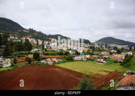 Indian city Ooty, Coonor, Nilgiris ,Tamil Nadu High view ...