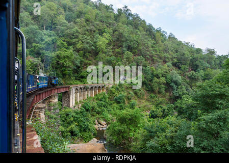 Nilgiri Mountain Railway, between Ooty and Mettupalayam, Tamil Nadu, India Stock Photo