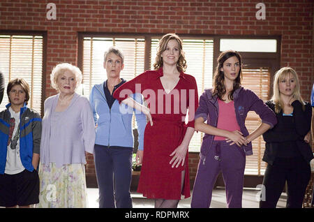 YOU AGAIN 2010 Touchstone Pictures film with Sigourney Weaver in red,Jamie Lee Curtis in blue jacket and Odette Annable in purple Stock Photo