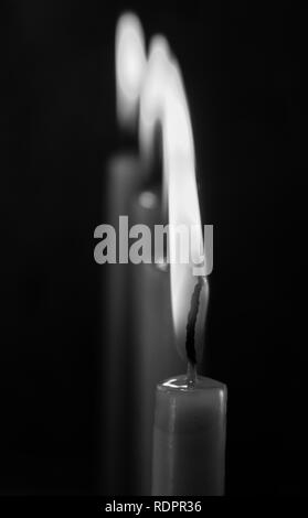 Candles of prayers in one of the oldest churches in Egypt,group of votive candle wax Stock Photo