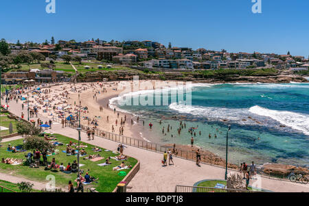 24th December 2018, Bronte Sydney Australia: people enjoying hot sunny summer day on Bronte beach in Sydney NSW Australia Stock Photo