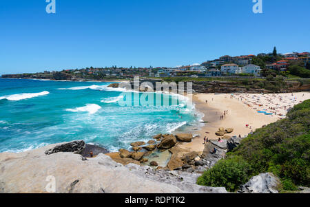 View of Tamarama beach during Bondi to Coogee coastal walk from Tamarama point in Sydney NSW Australia Stock Photo