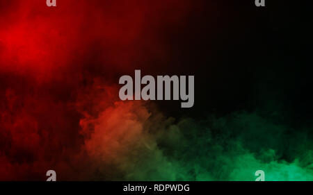 Black Background Infused With Vibrant Green Smoke Texture, Steam