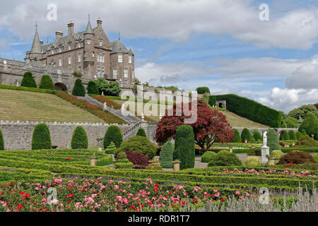 Drummond Castle and Gardens near Crieff, Perthshire, Scotland, UK Stock Photo