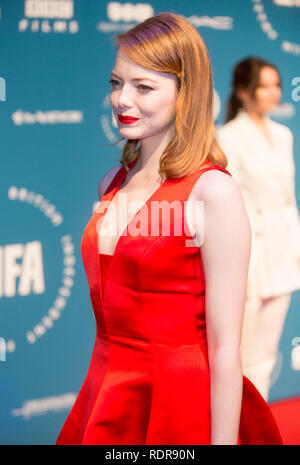 Emma Stone at the 21ST BRITISH INDEPENDENT FILM AWARDS  at Old Billingsgate, London, photo by Bran Jordan Stock Photo