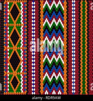 Pattern on Bedouin fabric Sadu. Colorful, bright, eye-catching, holding a look, inspiring. Stock Vector