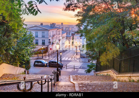 Montmartre staircase, Paris, France Stock Photo