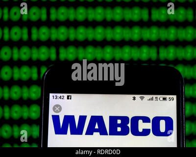 WABCO Vehicle Control Systems Commercial company logo seen displayed on smart phone Stock Photo