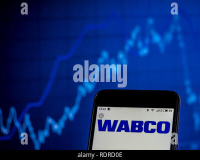 WABCO Vehicle Control Systems Commercial company logo seen displayed on smart phone Stock Photo