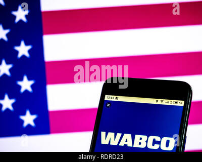 WABCO Vehicle Control Systems Commercial company logo seen displayed on smart phone Stock Photo