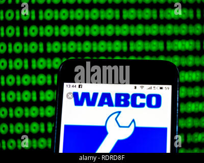 WABCO Vehicle Control Systems Commercial company logo seen displayed on smart phone Stock Photo