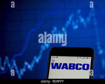 Kiev, Ukraine. 18th Jan, 2019. WABCO Vehicle Control Systems Commercial company logo seen displayed on a smart phone. Credit: Igor Golovniov/SOPA Images/ZUMA Wire/Alamy Live News Stock Photo