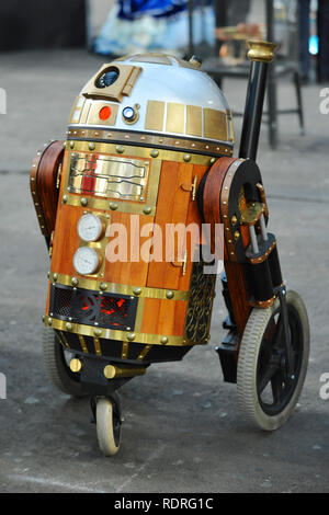 Alexandra Palace, London, UK. 18th Jan 2019. A steampunk version of R2-D2 (one of the robots from the 'Star Wars' movie franchise) on display at the London Model Engineering Exhibition which opened today at Alexandra Palace, London.  The London Model Engineering Exhibition is now in its 23rd year, and attracts around 14,000 visitors.   Credit: Michael Preston/Ģ����ý Live News Stock Photo