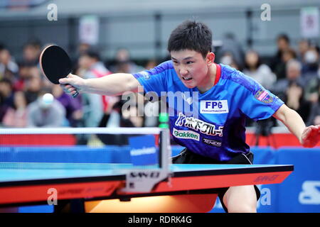 Osaka, Japan. 18th Jan, 2019. Tomokazu Harimoto Table Tennis : All Japan Table Tennis Championships 2019 Men's Singles at Maruzen Intec Arena Osaka in Osaka, Japan . Credit: Naoki Nishimura/AFLO SPORT/Alamy Live News Stock Photo