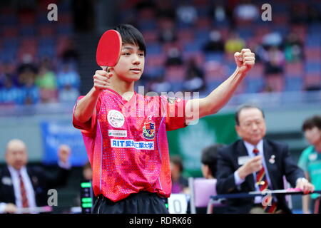 Osaka, Japan. 18th Jan, 2019. Yuto Kizukuri Table Tennis : All Japan Table Tennis Championships 2019 Men's Singles at Maruzen Intec Arena Osaka in Osaka, Japan . Credit: Naoki Nishimura/AFLO SPORT/Alamy Live News Stock Photo