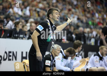 Germany. Germany, 19th January 2019. Germany  headcoach Christian Prokop gives instructions to his team Credit: Mickael Chavet/Alamy Live News Stock Photo