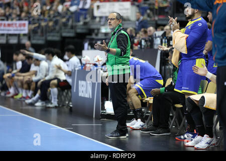 Germany. 19th January 2019. Brazil headcoach reacts Credit: Mickael Chavet/Alamy Live News Stock Photo