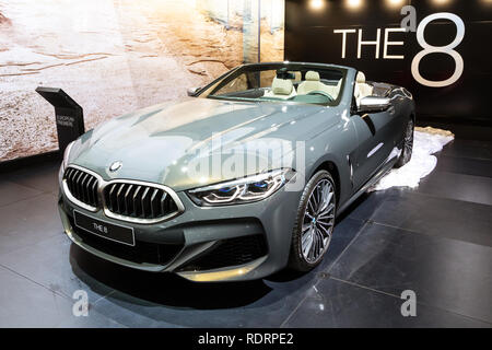 BRUSSELS - JAN 18, 2019: European premiere of the 2020 BMW 8 Series Cabrio car at the 97th Brussels Motor Show 2019 Autosalon. Credit: VDWI/Alamy Live News Stock Photo