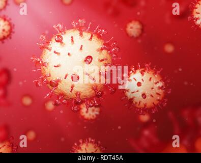 Influenza Virus H1N1 Stock Photo