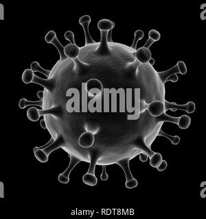 Virus isolated on black background Stock Photo