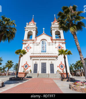 Five Wounds Portuguese National Church, the Portuguese parish in San Jose, San Francisco bay area, California; blue sky background Stock Photo