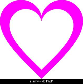 Heart symbol icon - purple outlined gradient, isolated - vector ...