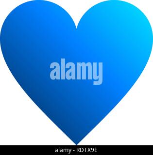 Heart symbol icon - blue gradient, isolated - vector illustration Stock Vector