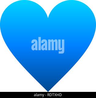 Heart symbol icon - blue gradient, isolated - vector illustration Stock Vector