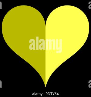 Heart symbol icon - yellow simple, isolated - vector illustration Stock Vector